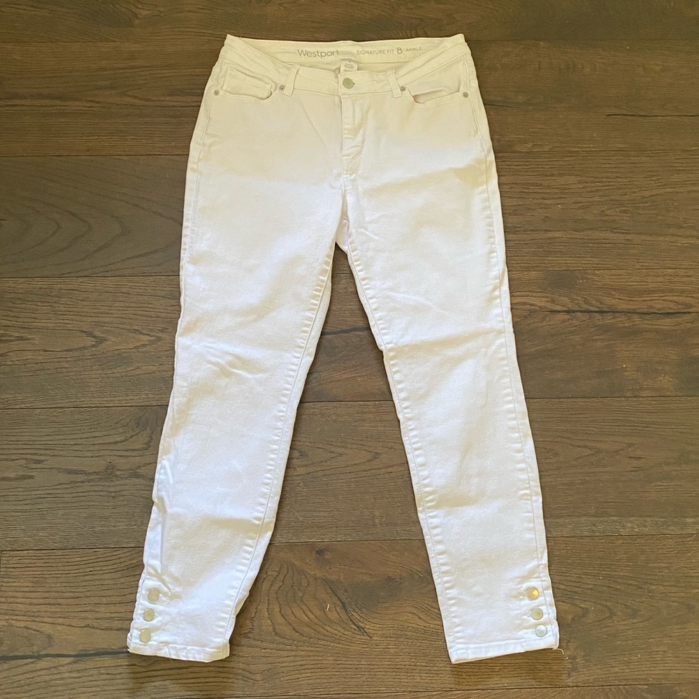 Women’s White Ankle Cut Skinny Jeans